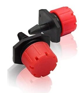 Jivandhara Irrigation® Adjustable Irrigation Dripper Sprinklers 1/4 Inch Emitters for Drip Irrigation System (50 Pieces, Red, Black)