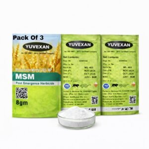 YUVEXAN Cyclosinone Herbicide Metsulfuron l 20% WP |90 Litres of waters 3 pack for 3 Acre Coverage| Selective Weed Killer | Fast Acting, Eco-Safe Weed Terminator Lawns, Gardens Weed Control pack 3