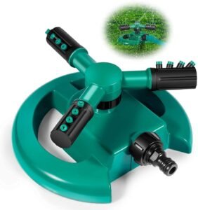 Roktry Garden Sprinkler-Automatic Lawn Water Sprinklers for Yard 360 Degree 3- Arm Rotating Sprinkler System (Multi)
