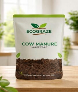 Ecograze Organics 100% Natural Organic Fertilizer for Plants | Nutrient-Rich Compost with Microbial Bio-Stimulants | Improves Plant Health, Water Retention & Soil Fertility (2, Cow Manure, 1kg.)