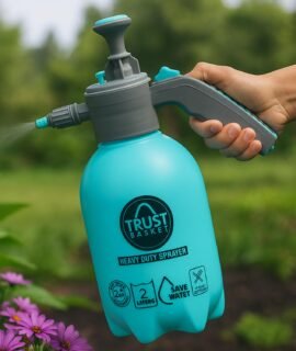 TrustBasket Premium Pressure Sprayer 2 Litre (Aqua Blue) | Pressure Spray Bottle for Plants | Gardening Water Pump Sprayer | Plant Spray Bottle for Garden | Spray Bottles for Gardening,
